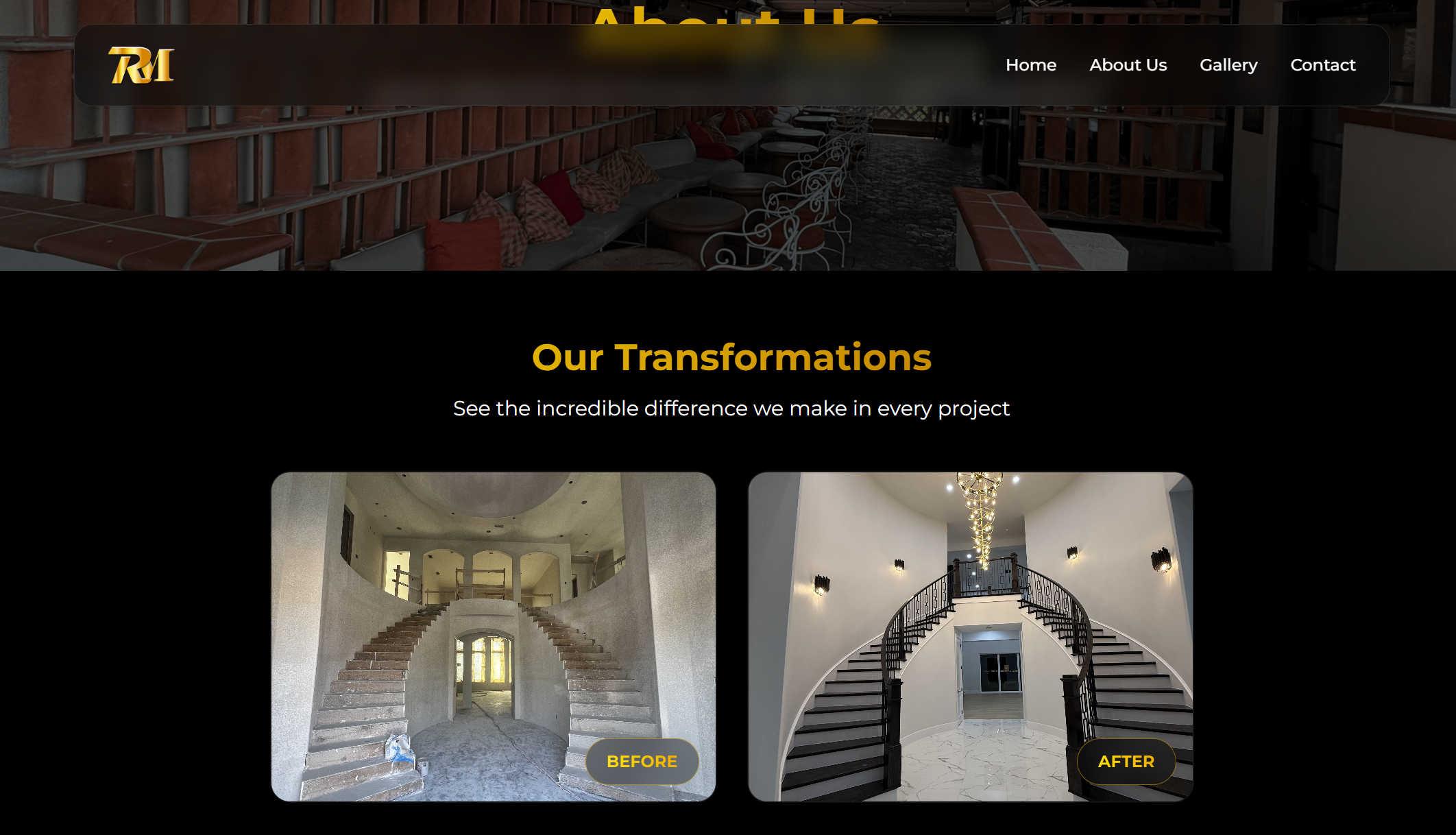 Galeria before and after de remodelacion interior